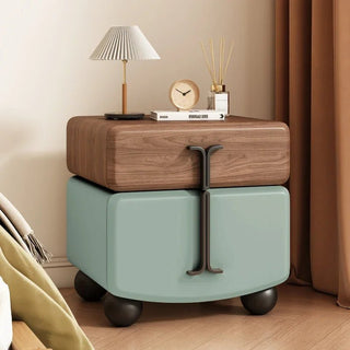 Comodino Ecopelle Diversi Colori Rivestimento Base Legno Elegante Particolare Camera Letto-INTERIOR DREAM DESIGN