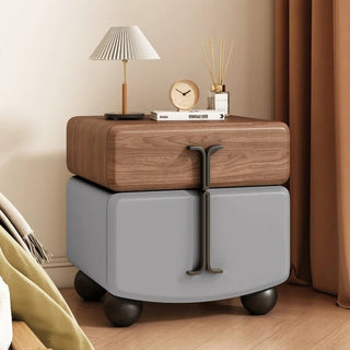 Comodino Ecopelle Diversi Colori Rivestimento Base Legno Elegante Particolare Camera Letto-INTERIOR DREAM DESIGN