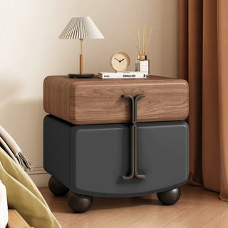 Comodino Ecopelle Diversi Colori Rivestimento Base Legno Elegante Particolare Camera Letto-INTERIOR DREAM DESIGN