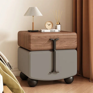Comodino Ecopelle Diversi Colori Rivestimento Base Legno Elegante Particolare Camera Letto-INTERIOR DREAM DESIGN
