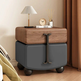Comodino Ecopelle Diversi Colori Rivestimento Base Legno Elegante Particolare Camera Letto-INTERIOR DREAM DESIGN