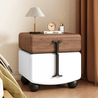 Comodino Ecopelle Diversi Colori Rivestimento Base Legno Elegante Particolare Camera Letto-INTERIOR DREAM DESIGN