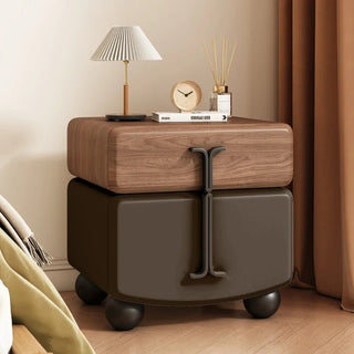 Comodino Ecopelle Diversi Colori Rivestimento Base Legno Elegante Particolare Camera Letto-INTERIOR DREAM DESIGN