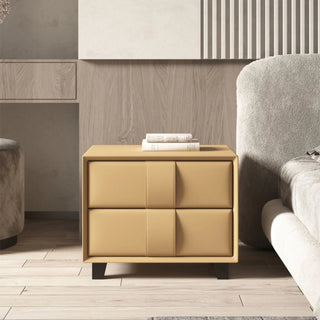 Comodino Materiale Legno Rivestimento Tessuto Diverse Colorazioni Grandi Capacità Resistente Arredo Camera-INTERIOR DREAM DESIGN