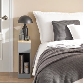 Comodino Piccolo Bianco Nero Marrone Piccolo Camera Letto Legno Resistente Ripiani-INTERIOR DREAM DESIGN