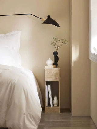 Comodino Piccolo Bianco Nero Marrone Piccolo Camera Letto Legno Resistente Ripiani-INTERIOR DREAM DESIGN