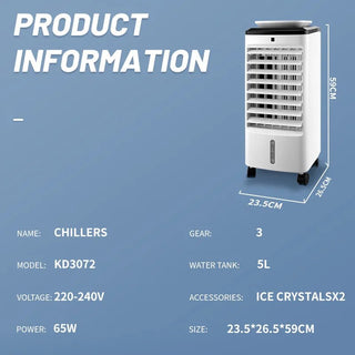 Condizionatore Climatizzatore Ventilatore Aria Fredda Capacità 4 Litri Potenza 65W Elettrodomestico Casa-INTERIOR DREAM DESIGN