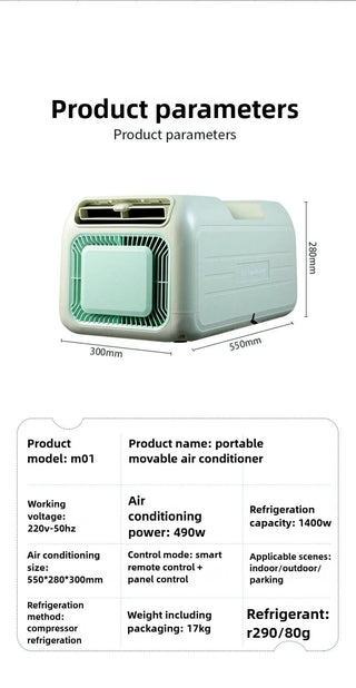 Condizionatore Colore Nero Capacità Raffreddamento 1400W Colore Nero Esterno Casa-INTERIOR DREAM DESIGN