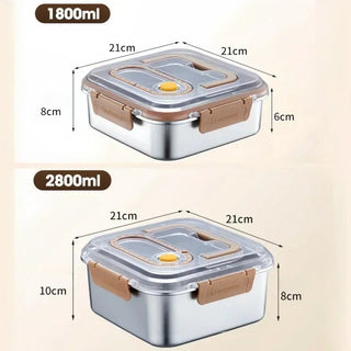 Contenitore Acciaio Inossidabile Conservazione Grigio Beige Utile Resistente Portatile-INTERIOR DREAM DESIGN