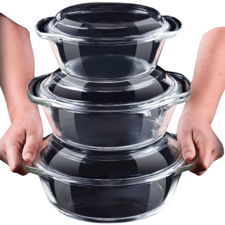 Contenitore Ciotola Vetro Trasparente Diverse Dimensioni Capacità Cucina Casa-INTERIOR DREAM DESIGN