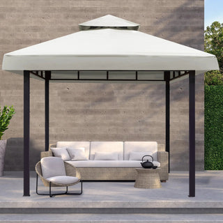 Copertura Gazebo Bianco Panna Decorazione Giardino Arredo Design Moderno Para Sole - INTERIOR DREAM DESIGN