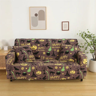 Copridivano Elastico A Fantasia Natale Halloween Varie Misure Babbo Natale Zucche Renne - INTERIOR DREAM DESIGN