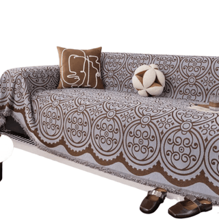 Copridivano Marrone Nero Fantasia Elegante Particolare Diverse Dimensioni Arredamento Decorazione Casa-INTERIOR DREAM DESIGN