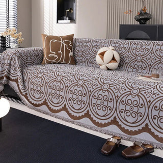 Copridivano Marrone Nero Fantasia Elegante Particolare Diverse Dimensioni Arredamento Decorazione Casa-INTERIOR DREAM DESIGN