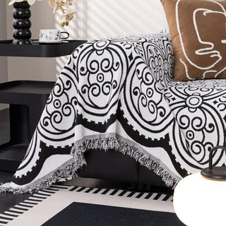 Copridivano Marrone Nero Fantasia Elegante Particolare Diverse Dimensioni Arredamento Decorazione Casa-INTERIOR DREAM DESIGN