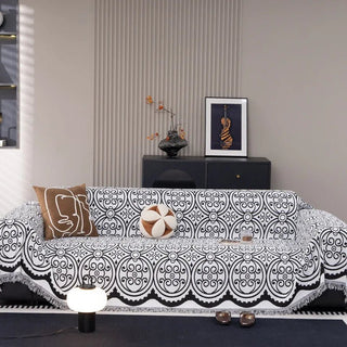 Copridivano Marrone Nero Fantasia Elegante Particolare Diverse Dimensioni Arredamento Decorazione Casa-INTERIOR DREAM DESIGN