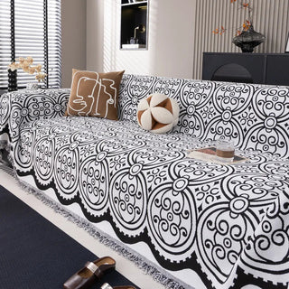 Copridivano Marrone Nero Fantasia Elegante Particolare Diverse Dimensioni Arredamento Decorazione Casa-INTERIOR DREAM DESIGN