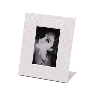 Cornice Materiale Ecopelle Bianco Nero Modello Pitonato Design Moderno Arredo Casa-INTERIOR DREAM DESIGN