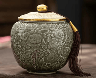 Cremazione Memoriale Urna Animali Domestici Colore Verde Tappo Nappa Decorativa - INTERIOR DREAM DESIGN