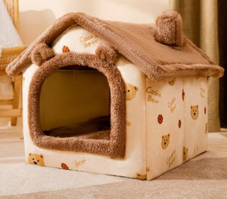 Cuccia Pieghevole Calda Morbida Cani Gatti Design Casetta - INTERIOR DREAM DESIGN