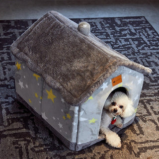 Cuccia Pieghevole Calda Morbida Cani Gatti Design Casetta - INTERIOR DREAM DESIGN