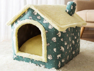 Cuccia Pieghevole Calda Morbida Cani Gatti Design Casetta - INTERIOR DREAM DESIGN