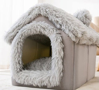 Cuccia Pieghevole Calda Morbida Cani Gatti Design Casetta - INTERIOR DREAM DESIGN