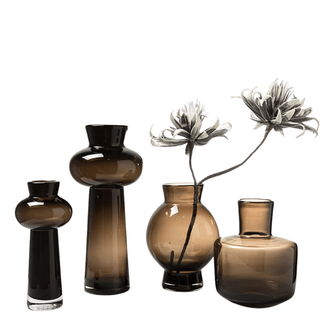 Decorazione Casa Composizione Floreale Vaso In Vetro Decorazione Tavolo Colore Neutro-INTERIOR DREAM DESIGN