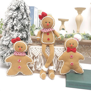 Decorazioni Natalizie Peluche Omino Pan Di Zenzero Natale Arredamento Ornamenti Casa Interno - INTERIOR DREAM DESIGN