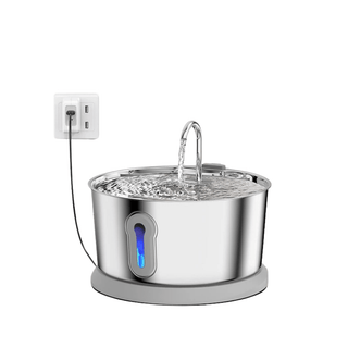 Dispenser Acqua Argento Acciaio Inossidabile Capacità 4 Litri Accessori Animali Domestici Cibo-INTERIOR DREAM DESIGN