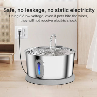 Dispenser Acqua Argento Acciaio Inossidabile Capacità 4 Litri Accessori Animali Domestici Cibo-INTERIOR DREAM DESIGN