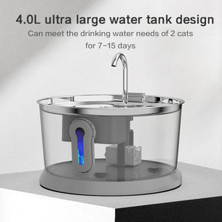 Dispenser Acqua Argento Acciaio Inossidabile Capacità 4 Litri Accessori Animali Domestici Cibo-INTERIOR DREAM DESIGN