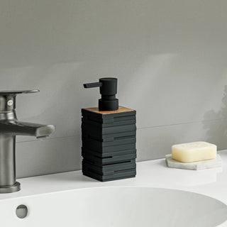 Dispenser Per Sapone Moderno Decorazione Bagno Capacità 350ML Nero Decorazione Casa - INTERIOR DREAM DESIGN