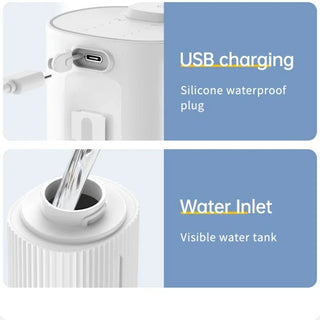 Dispenser Sapone Automatico Ricaricabile Bianco Nero Capacità 380ml Elettrodomestici Bagno-INTERIOR DREAM DESIGN