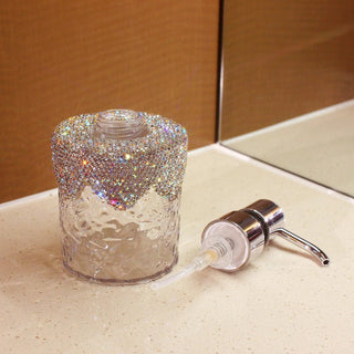 Dispenser Sapone Elegante Strass Diversi Colori Capacità 300ml Piccole Dimensioni-INTERIOR DREAM DESIGN