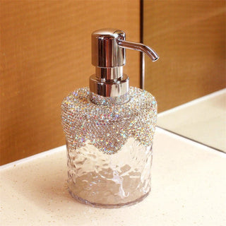 Dispenser Sapone Elegante Strass Diversi Colori Capacità 300ml Piccole Dimensioni-INTERIOR DREAM DESIGN