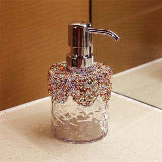 Dispenser Sapone Elegante Strass Diversi Colori Capacità 300ml Piccole Dimensioni-INTERIOR DREAM DESIGN