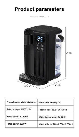 Distributore Acqua Istantaneo Schermo Digitale Elettrico Casa Cucina Dispenser 3L-INTERIOR DREAM DESIGN