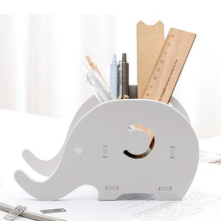 Elefante Organizer Scrivania Ufficio Piccole Dimensioni Grigio Bianco Carino Adatto A Arredo Casa - INTERIOR DREAM DESIGN