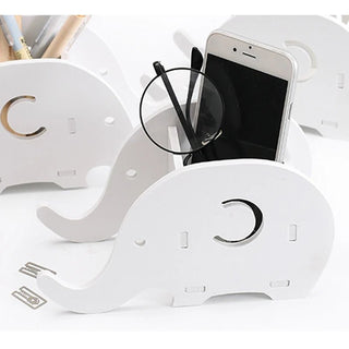 Elefante Organizer Scrivania Ufficio Piccole Dimensioni Grigio Bianco Carino Adatto A Arredo Casa - INTERIOR DREAM DESIGN