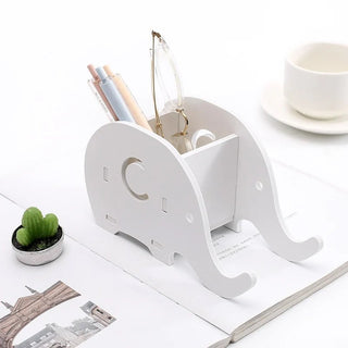 Elefante Organizer Scrivania Ufficio Piccole Dimensioni Grigio Bianco Carino Adatto A Arredo Casa - INTERIOR DREAM DESIGN