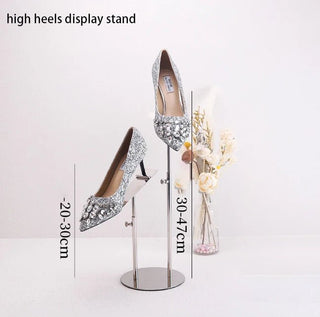 Espositore Scarpe Acciaio Inossidabile Argento Regolabile Altezza Organizzazione Casa-INTERIOR DREAM DESIGN