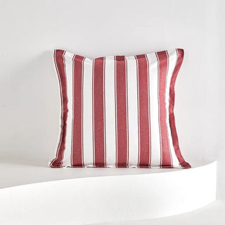 Federe Cuscini Quadrati Nappe Righe Rosso Bianco Decorazione Casa Cotone Tessili Arredo - INTERIOR DREAM DESIGN