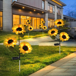 Fiori Con Luci LED A Forma Di Margherita In Colore Giallo Con Pannelli Solare Due Modelli-INTERIOR DREAM DESIGN