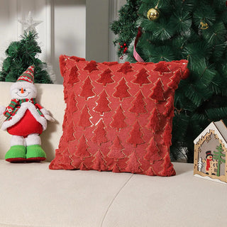 Fodere Cuscini Natalizi Decorazione Natale Albero Verde Rosso Pile Morbido Arredamento Casa Camera Letto - INTERIOR DREAM DESIGN