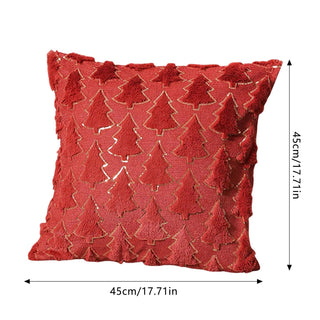 Fodere Cuscini Natalizi Decorazione Natale Albero Verde Rosso Pile Morbido Arredamento Casa Camera Letto - INTERIOR DREAM DESIGN