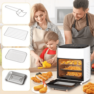 Friggitrice Aria Acciaio Inossidabile 15L Bianco Accessori Inclusi Diverse Funzioni Modalità Elettrodomestici Casa Cucina - INTERIOR DREAM DESIGN