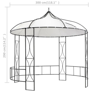 Gazebo Bianco Ferro Nero Dimensioni 3x2m Altezza Massima 195cm Resistenza Raggi UV Impermeabile Decorativo Parasole Arredo Giardino - INTERIOR DREAM DESIGN