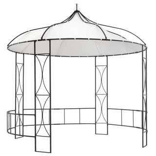 Gazebo Bianco Ferro Nero Dimensioni 3x2m Altezza Massima 195cm Resistenza Raggi UV Impermeabile Decorativo Parasole Arredo Giardino - INTERIOR DREAM DESIGN