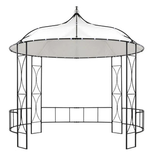 Gazebo Bianco Ferro Nero Dimensioni 3x2m Altezza Massima 195cm Resistenza Raggi UV Impermeabile Decorativo Parasole Arredo Giardino - INTERIOR DREAM DESIGN